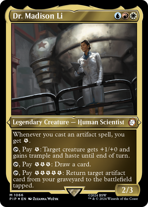 Dr. Madison Li (Display Commander) - Thick Stock (1066) [Fallout] foil - Deck Out Gaming