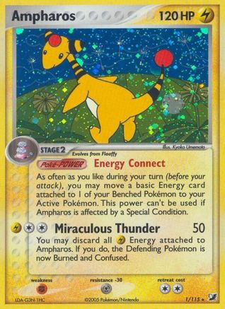 Ampharos (1) [Unseen Forces] Holofoil - Deck Out Gaming