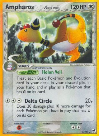 Ampharos (Delta Species) (1) [Dragon Frontiers] Holofoil - Deck Out Gaming