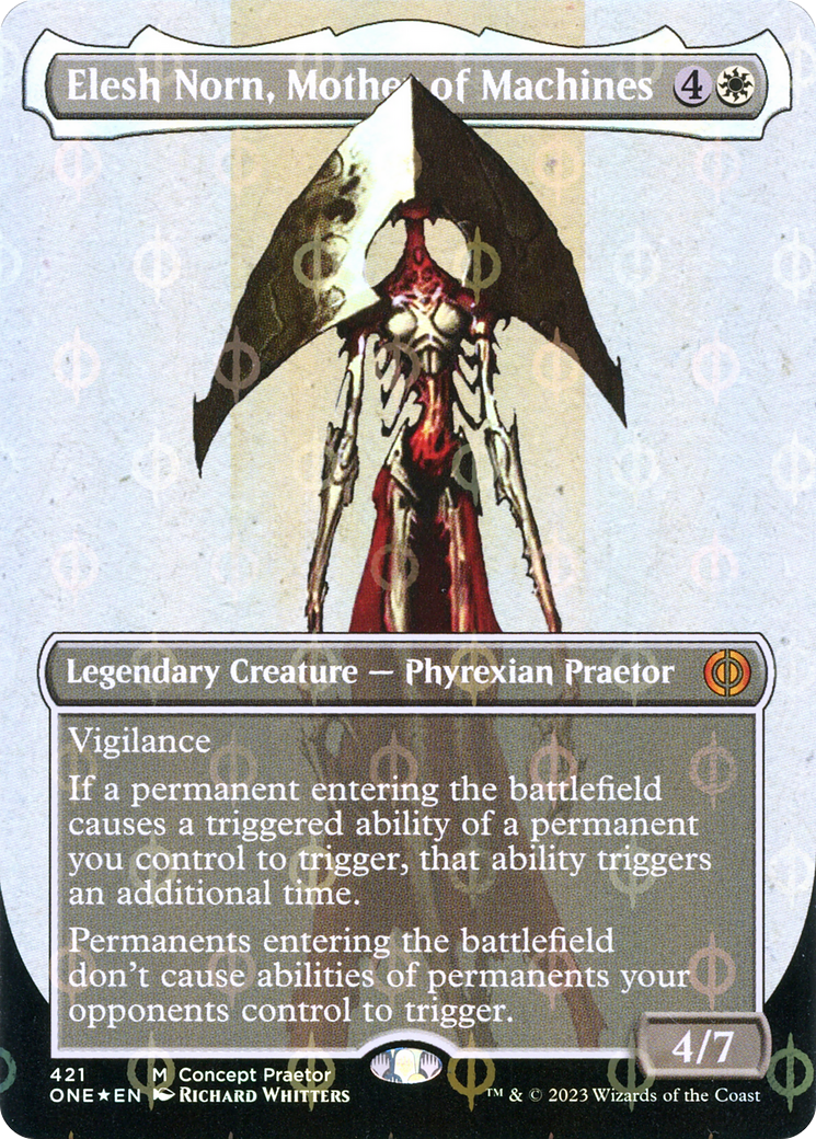 Elesh Norn, Mother of Machines (Concept Praetor) (Step-and-Compleat Foil) (421) [Phyrexia: All Will Be One] foil - Deck Out Gaming