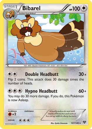 Bibarel (107) [XY Base Set] Reverse Holofoil - Deck Out Gaming