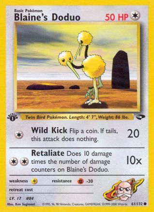 Blaine's Doduo (61) [Gym Challenge] 1st Edition - Deck Out Gaming