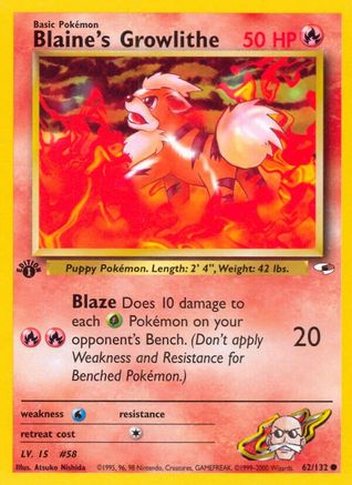 Blaine's Growlithe (62) (62) [Gym Heroes] 1st Edition - Deck Out Gaming