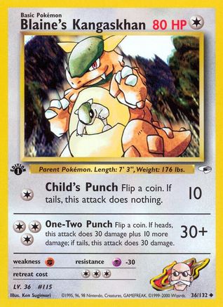 Blaine's Kangaskhan (36) [Gym Heroes] 1st Edition - Deck Out Gaming