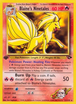 Blaine's Ninetales (21) [Gym Challenge] 1st Edition - Deck Out Gaming