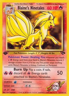 Blaine's Ninetales (21) [Gym Challenge] 1st Edition - Deck Out Gaming