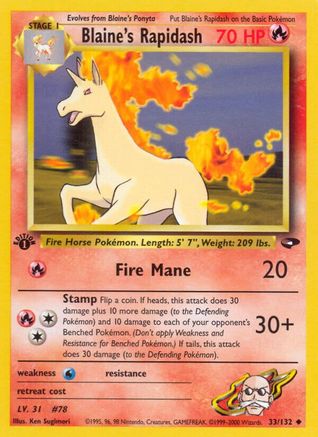 Blaine's Rapidash (33) [Gym Challenge] 1st Edition - Deck Out Gaming