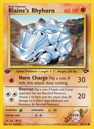 Blaine's Rhyhorn (65) [Gym Challenge] 1st Edition - Deck Out Gaming