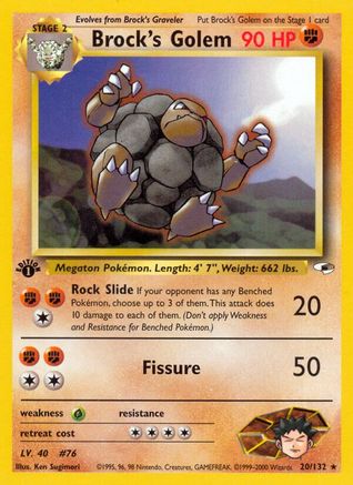 Brock's Golem (20) [Gym Heroes] 1st Edition - Deck Out Gaming