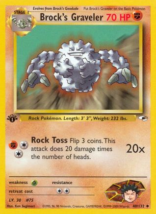 Brock's Graveler (40) [Gym Heroes] 1st Edition - Deck Out Gaming