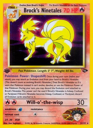 Brock's Ninetales (3) [Gym Challenge] 1st Edition Holofoil - Deck Out Gaming