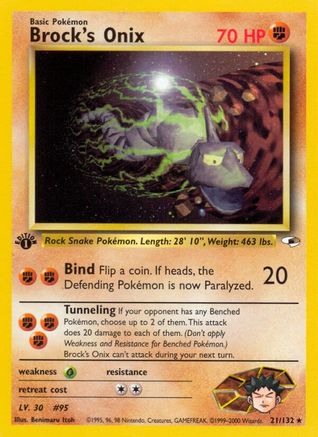 Brock's Onix (21) (21) [Gym Heroes] 1st Edition - Deck Out Gaming