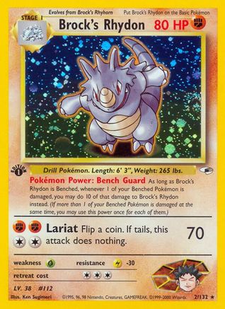 Brock's Rhydon (2) [Gym Heroes] 1st Edition Holofoil - Deck Out Gaming