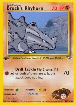Brock's Rhyhorn (70) (70) [Gym Heroes] 1st Edition - Deck Out Gaming