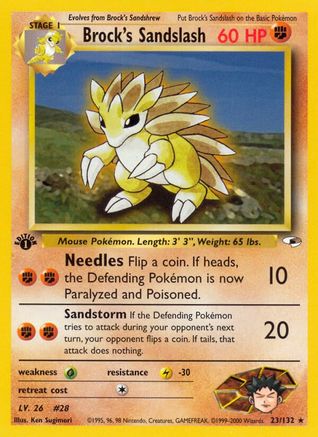 Brock's Sandslash (23) [Gym Heroes] 1st Edition - Deck Out Gaming