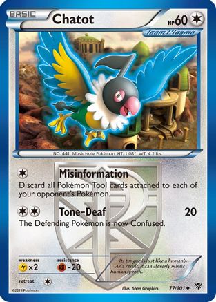 Chatot (Team Plasma) (77) [Plasma Blast] Reverse Holofoil - Deck Out Gaming