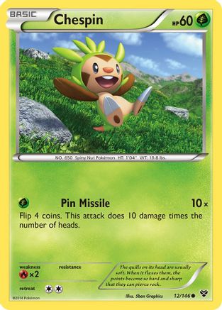 Chespin (12) [XY Base Set] Reverse Holofoil - Deck Out Gaming