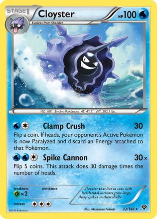 Cloyster (32) [XY Base Set] Reverse Holofoil - Deck Out Gaming