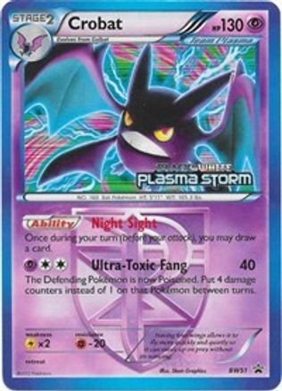 Crobat - BW51 (Team Plasma) (Prerelease) (BW51) [Black and White Promos] Holofoil - Deck Out Gaming