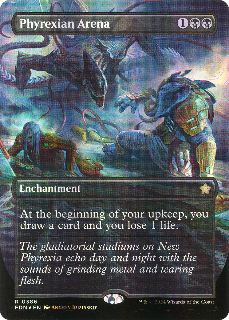 Phyrexian Arena (Borderless) (Mana Foil) (386) [Foundations] foil - Deck Out Gaming