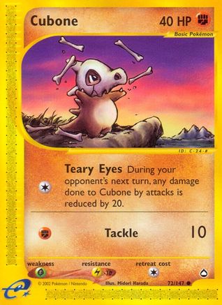 Cubone (72) [Aquapolis] Reverse Holofoil - Deck Out Gaming