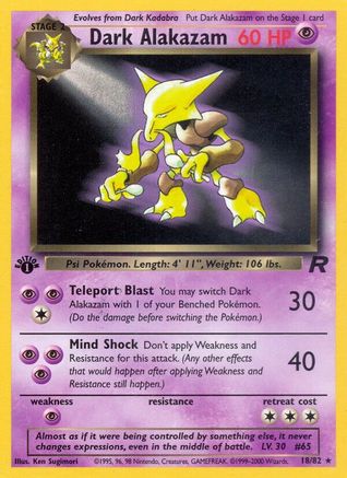 Dark Alakazam (18) (18) [Team Rocket] 1st Edition - Deck Out Gaming