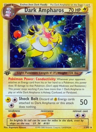 Dark Ampharos (1) [Neo Destiny] 1st Edition Holofoil - Deck Out Gaming