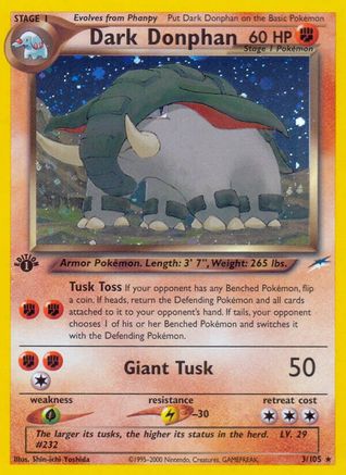 Dark Donphan (3) [Neo Destiny] 1st Edition Holofoil - Deck Out Gaming