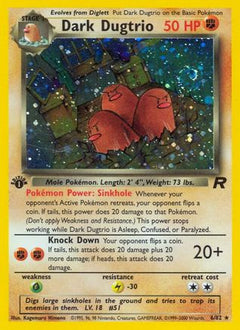Dark Dugtrio (6) (6) [Team Rocket] 1st Edition Holofoil - Deck Out Gaming