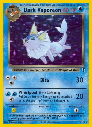 Dark Vaporeon (9) [Legendary Collection] Reverse Holofoil - Deck Out Gaming