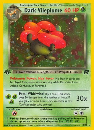 Dark Vileplume (13) (13) [Team Rocket] 1st Edition Holofoil - Deck Out Gaming