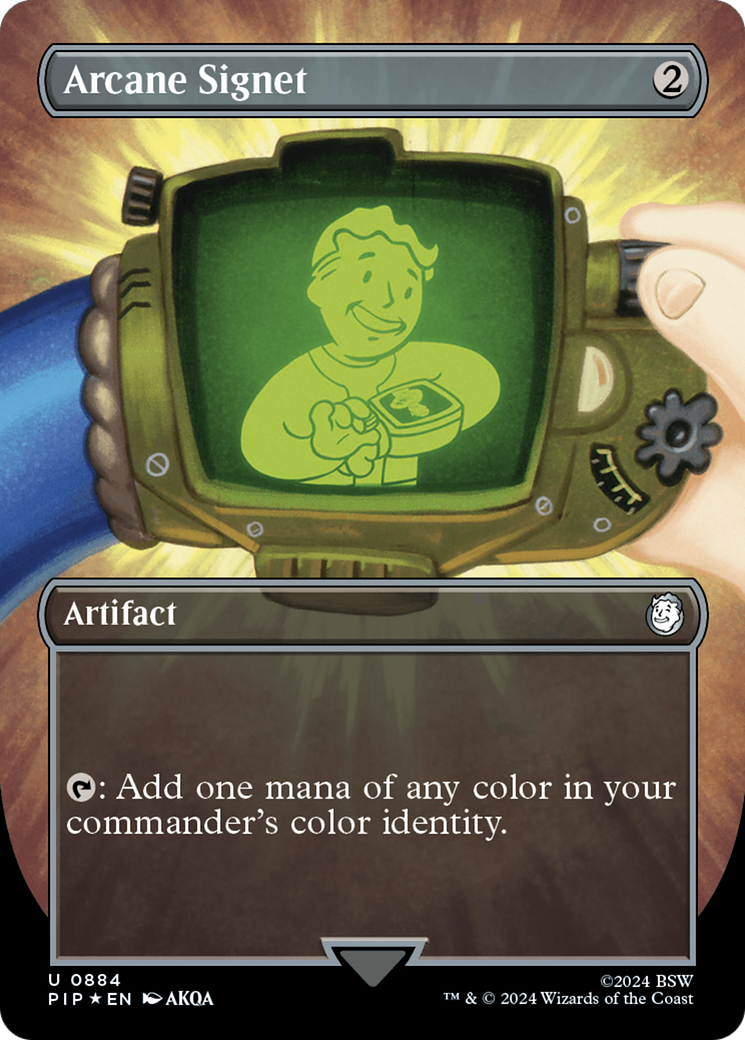 Arcane Signet (Borderless) (Surge Foil) (884) [Fallout] foil - Deck Out Gaming