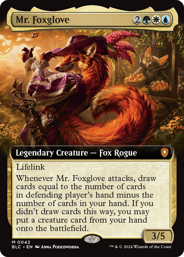 Mr. Foxglove (Extended Art) (42) [Bloomburrow Commander] - Deck Out Gaming