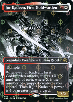 Jor Kadeen, First Goldwarden (Borderless) (Step-and-Compleat Foil) (462) [Phyrexia: All Will Be One] foil - Deck Out Gaming