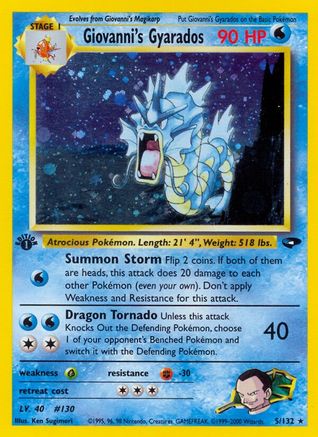 Giovanni's Gyarados (5) [Gym Challenge] 1st Edition Holofoil - Deck Out Gaming