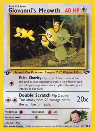 Giovanni's Meowth (43) (43) [Gym Challenge] 1st Edition - Deck Out Gaming
