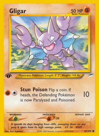 Gligar (67) [Neo Destiny] 1st Edition - Deck Out Gaming