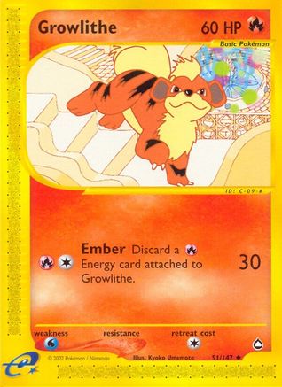 Growlithe (51) (51) [Aquapolis] - Deck Out Gaming