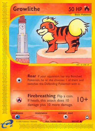 Growlithe (80) (80) [Aquapolis] Reverse Holofoil - Deck Out Gaming