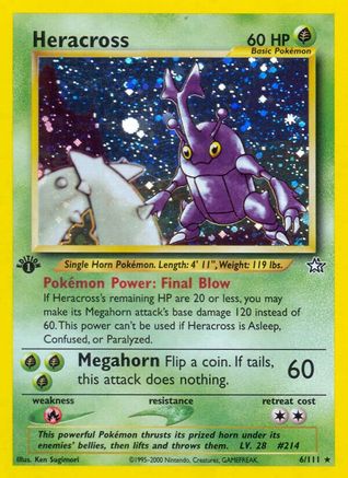 Heracross (6) [Neo Genesis] 1st Edition Holofoil - Deck Out Gaming
