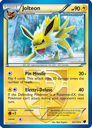 Jolteon (Team Plasma) (34) [Plasma Freeze] - Deck Out Gaming