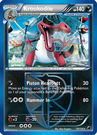 Krookodile (Team Plasma) (70) [Plasma Freeze] Reverse Holofoil - Deck Out Gaming