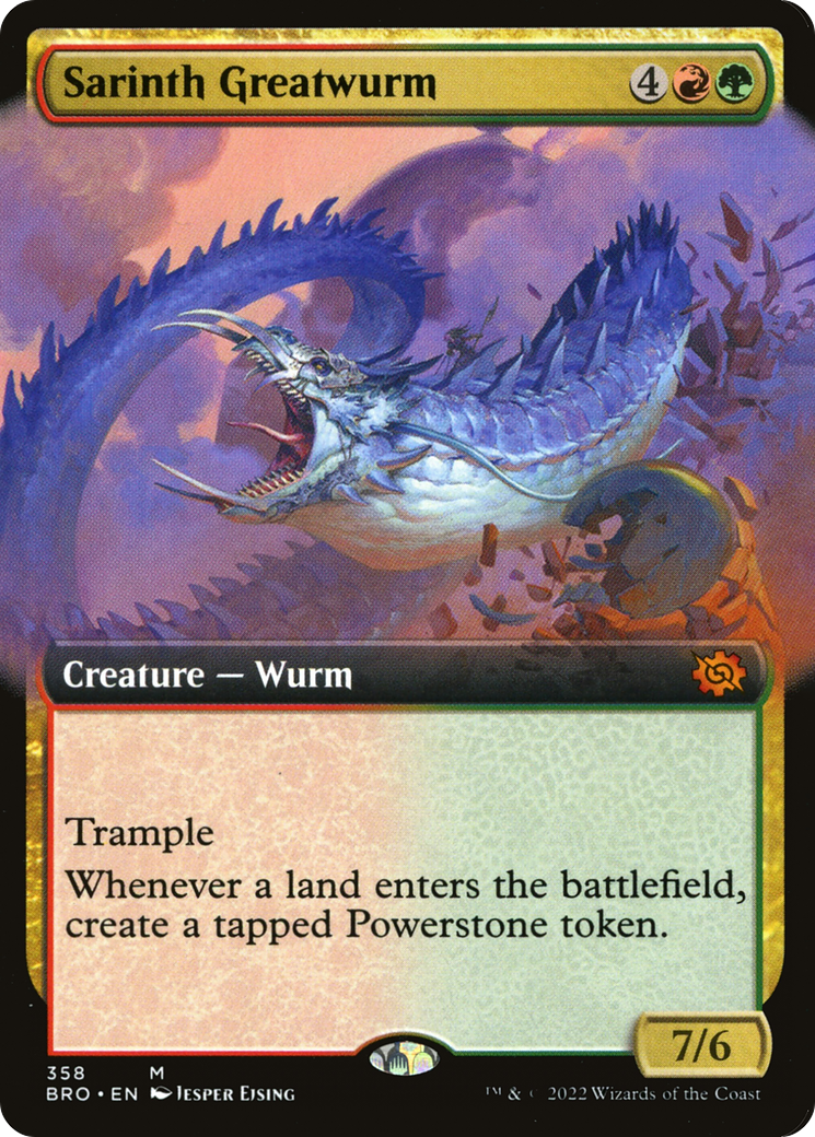 Sarinth Greatwurm (Extended Art) (358) [The Brothers' War] - Deck Out Gaming