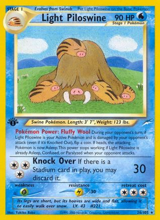 Light Piloswine (26/105) [Neo Destiny 1st Edition] - Deck Out Gaming