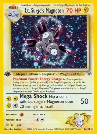 Lt. Surge's Magneton (8) [Gym Heroes] 1st Edition Holofoil - Deck Out Gaming
