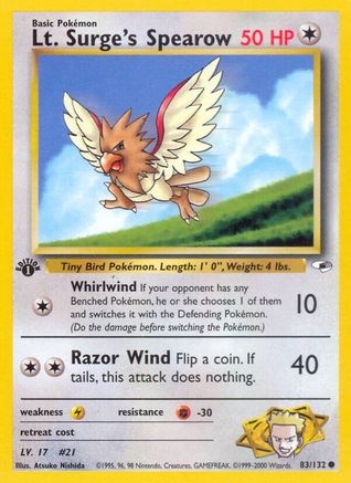 Lt. Surge's Spearow (83) (83) [Gym Heroes] 1st Edition - Deck Out Gaming
