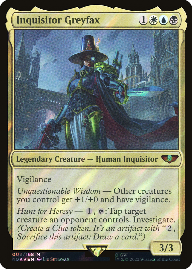 Inquisitor Greyfax (Surge Foil) (3) [Warhammer 40,000 Commander] foil - Deck Out Gaming