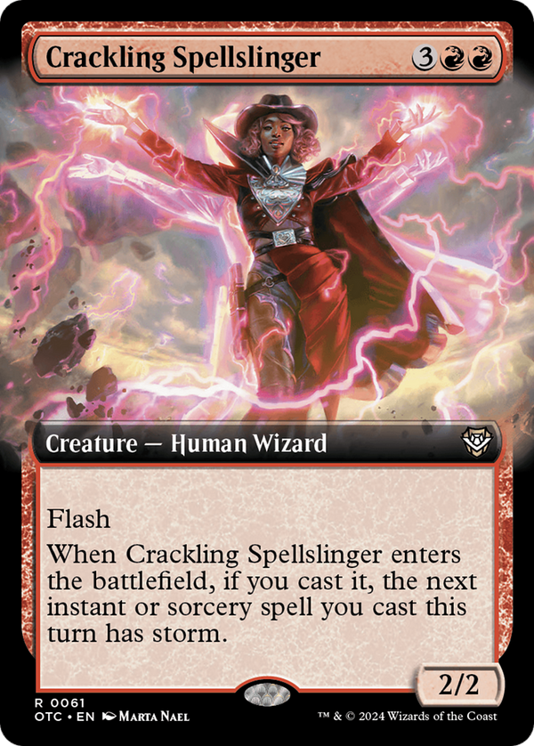Crackling Spellslinger (Extended Art) (61) [Outlaws of Thunder Junction Commander] - Deck Out Gaming