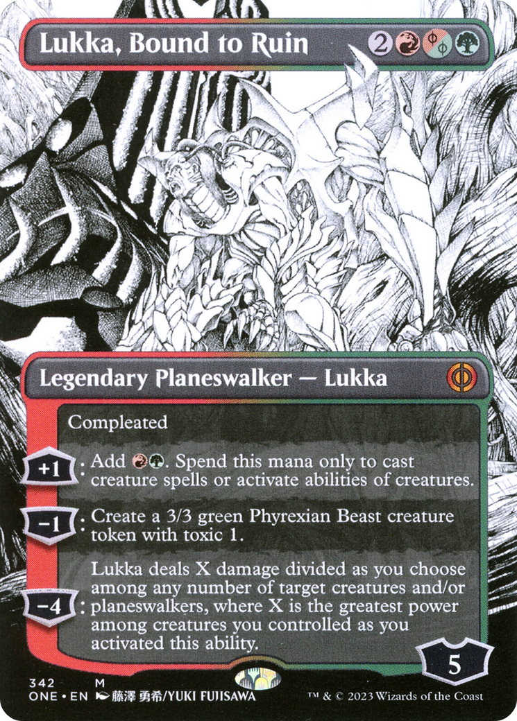 Lukka, Bound to Ruin (Borderless) (342) [Phyrexia: All Will Be One] - Deck Out Gaming