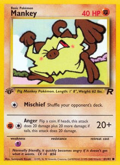 Mankey (61) [Team Rocket] 1st Edition - Deck Out Gaming
